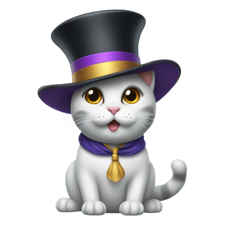 a cat with a magician hat  sticker