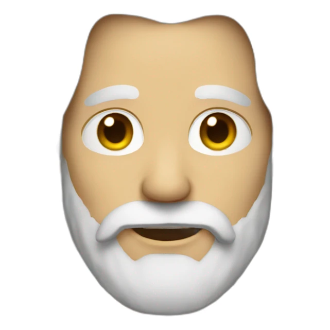 Man with long white hair, he has brown beard sticker