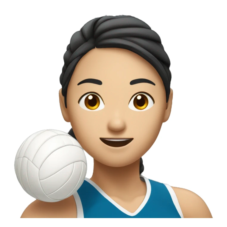 asian female volleyball player spiking the ball sticker