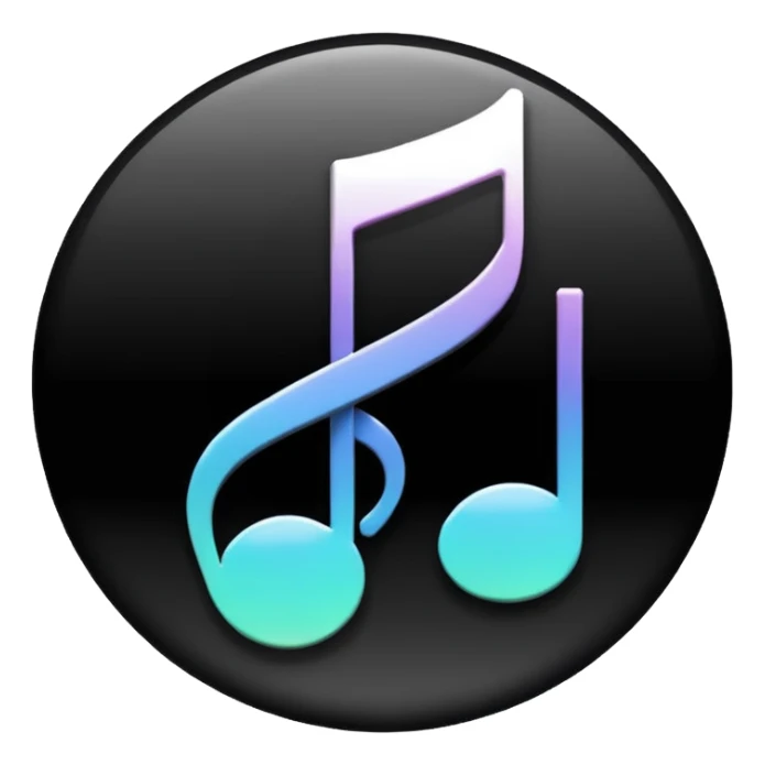 music icon black and white color gradients  sticker