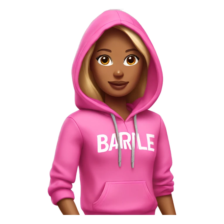 Barbie wearing a pink hoodie  sticker