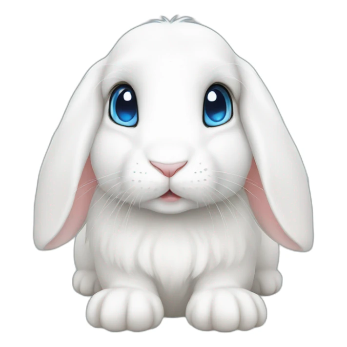 white lop rabbit with blue eyes sticker