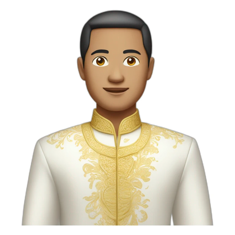 indonesian man in traditional white balinese suit sticker