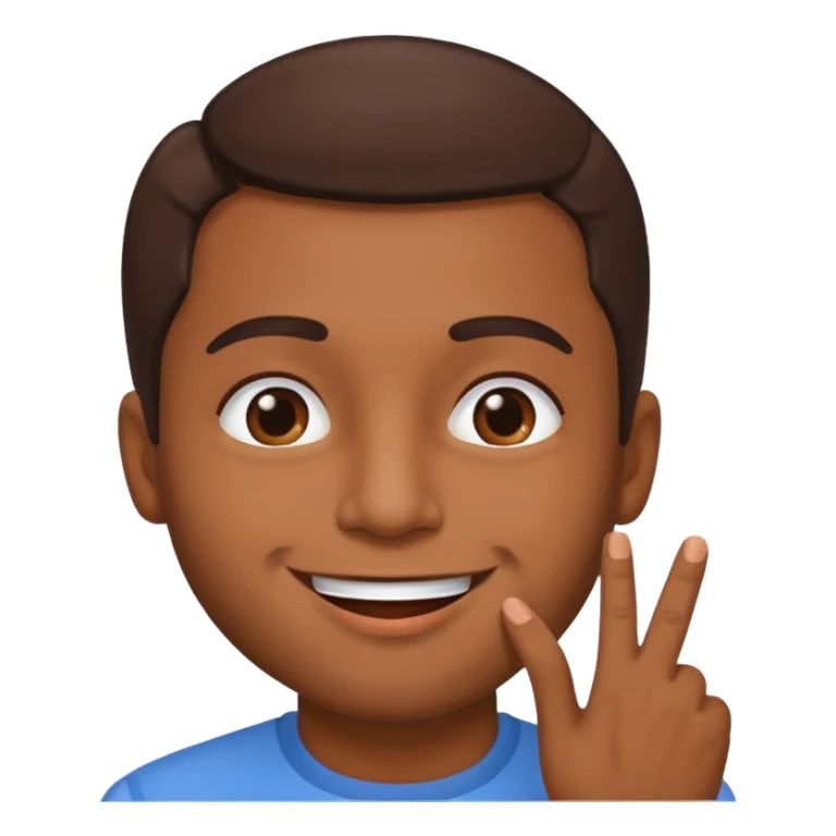 Un homme brun qui envoi un bisous sticker