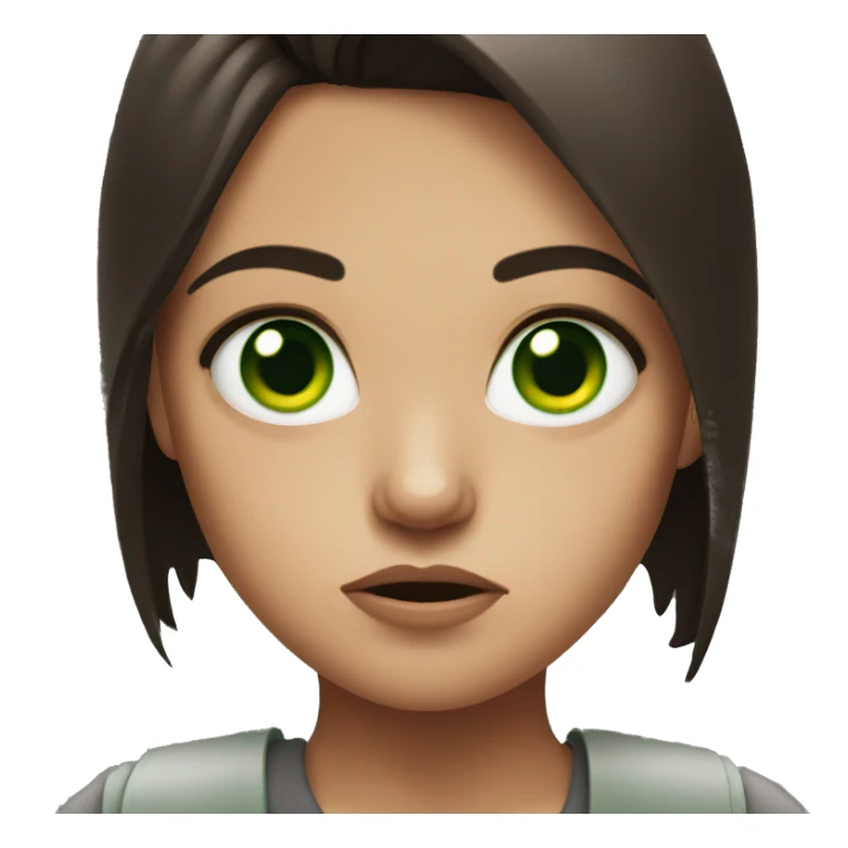 Angry brunette girl with green eyes sticker