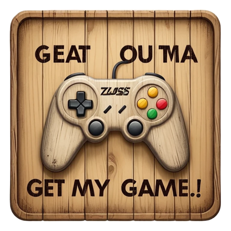 Sign saying "Get outta my game"!! sticker