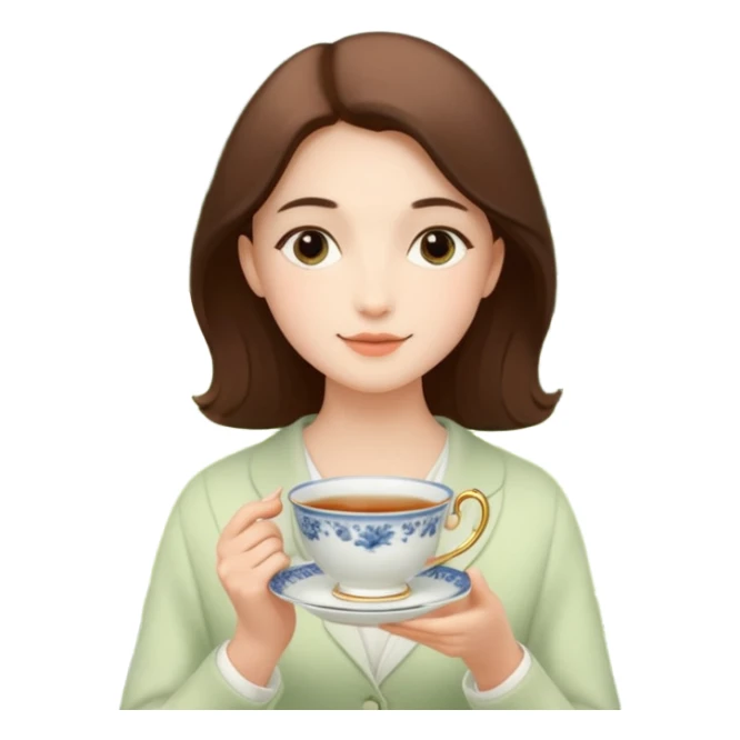 English garden tea time mood, soft afternoon light, porcelain teacup, subtle greenery, minimal premium body lotion, calm and elegant, no face, no text. sticker