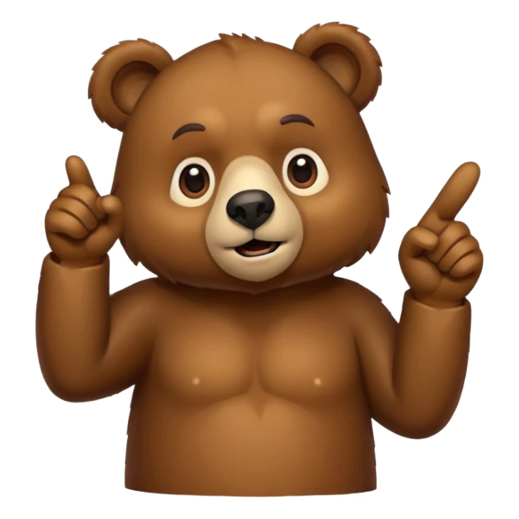 Crea a un oso señalando abajo sticker