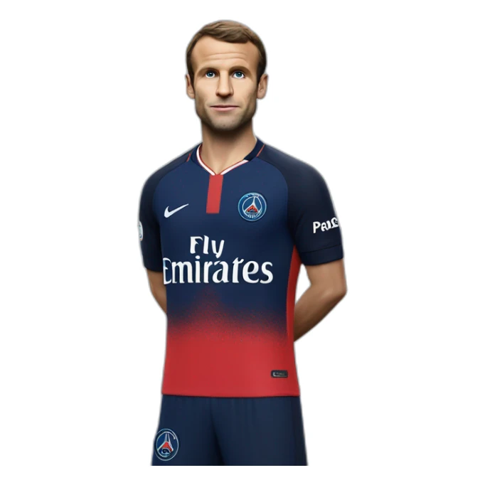 Macron avec un maillot du psg sticker