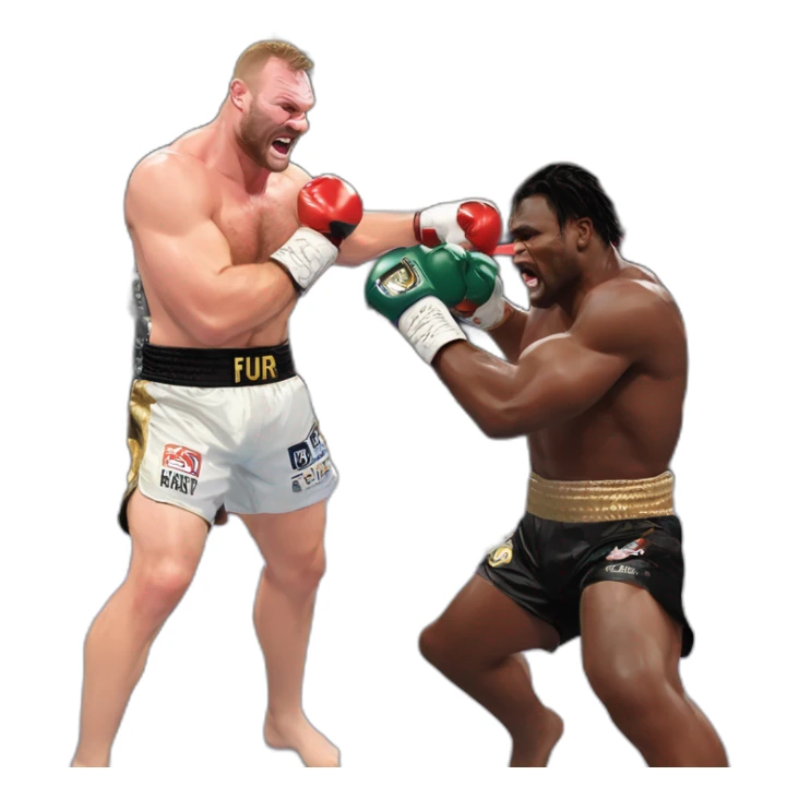 Francis ngannou knocking out tyson fury in abu dhabi sticker