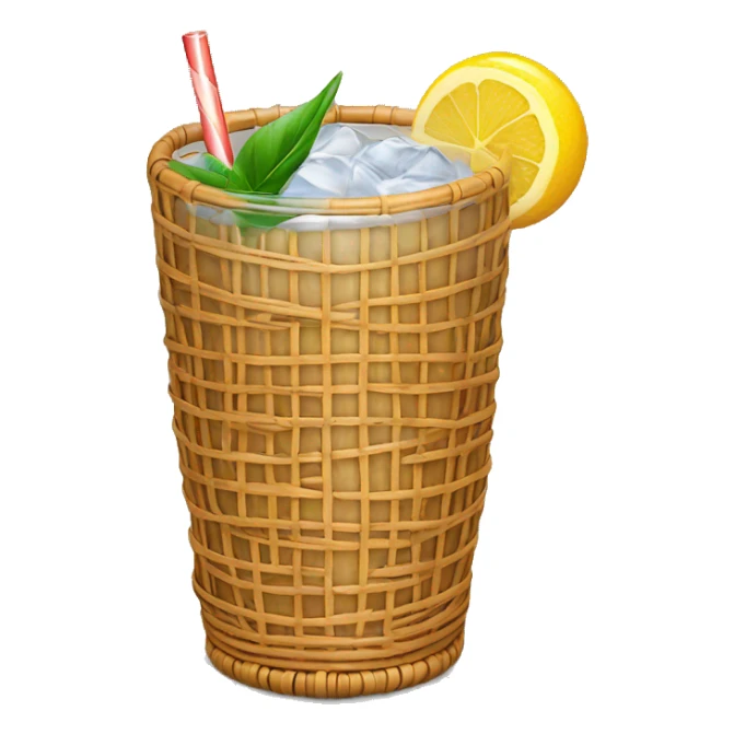 Drink in a rattan covered glass sticker