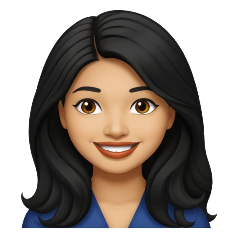 Vanessa White with black long hair sticker