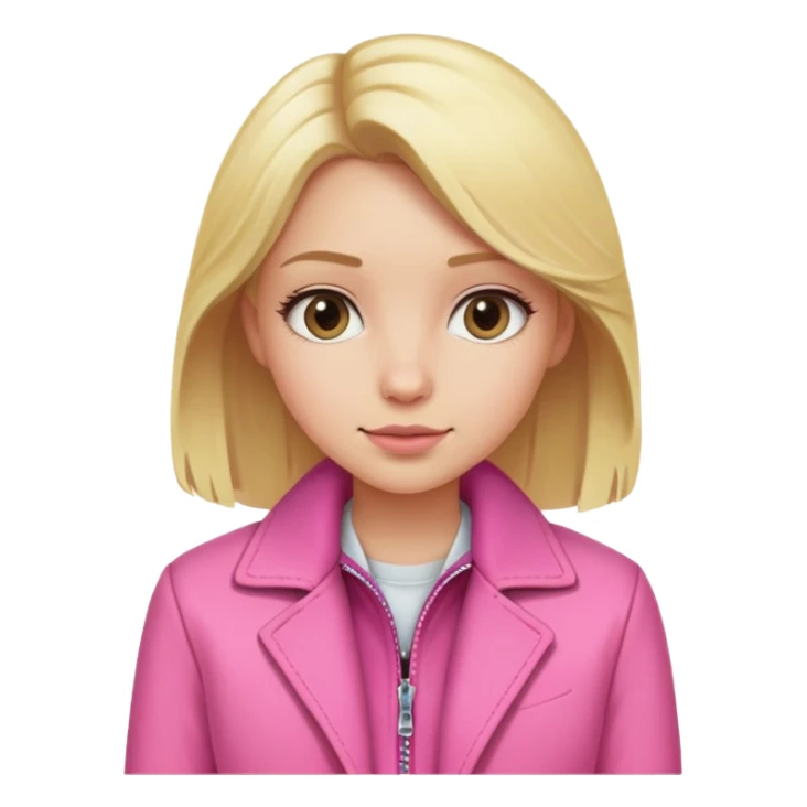blonde girl with a pink jacket sticker