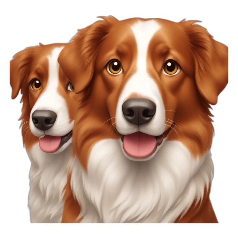 Two dogs, Toller and red border collie has ears up sticker