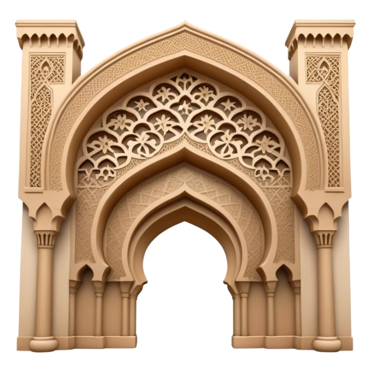 Cinematic Realistic Alhambra Landmark Emoji, capturing the intricate Moorish architecture, ornate arches. sticker