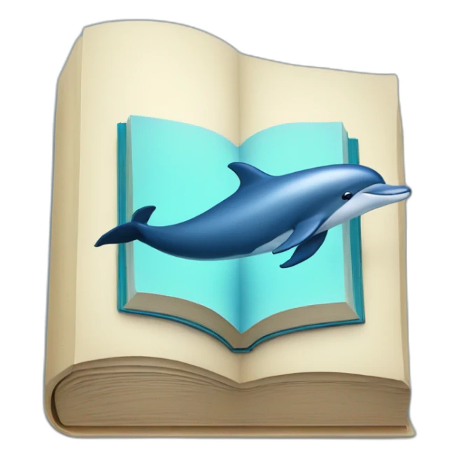 blue book with a dolphin on the cover sticker