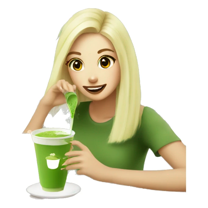 Blonde Girls drinking Matcha at the Matcha Hub sticker