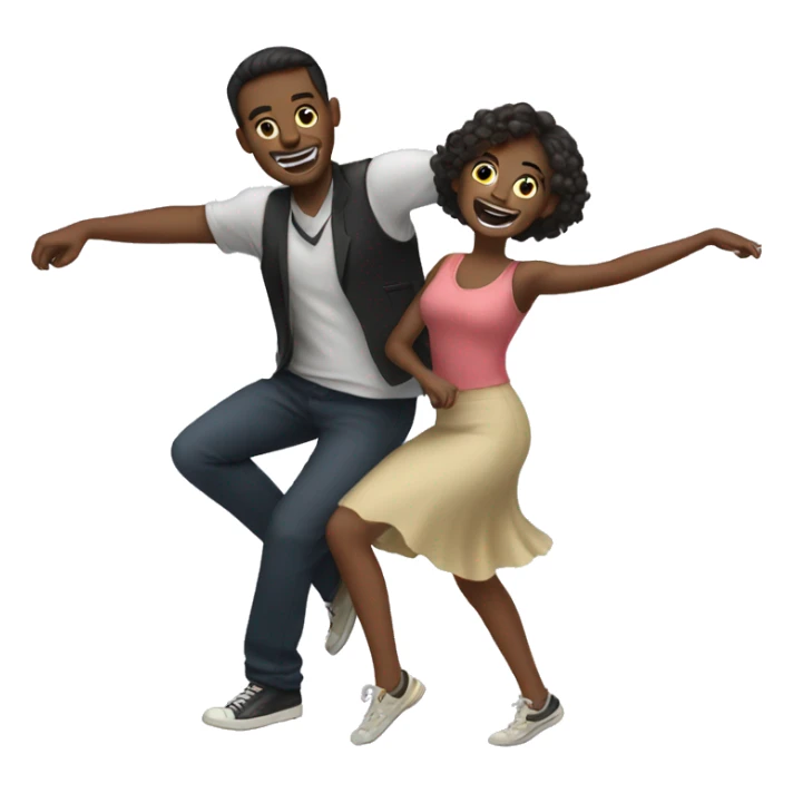 Two guys and one girl dancing  sticker