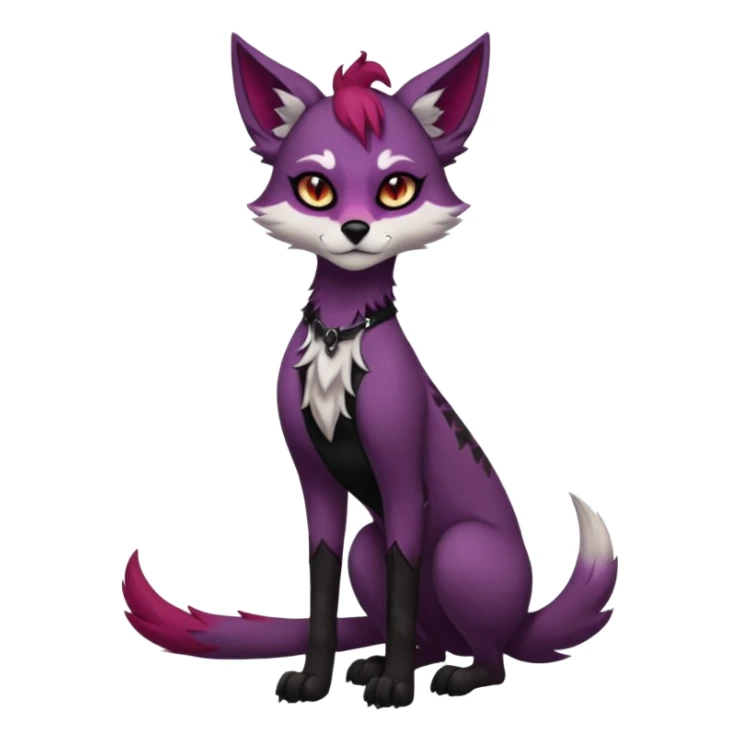 Multicolored gloomy dark edgy gothic spooky warm badass realistic floral exotic Falvie-Fionbri-fursona, full body sticker