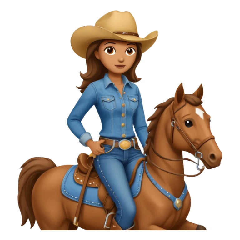 covboy on the horse woman  sticker