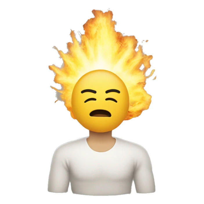  the exploding head emoji with a namaste in front of it sticker