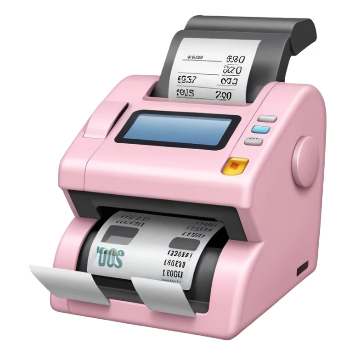 Light Pale Pink receipt machine Potable sticker