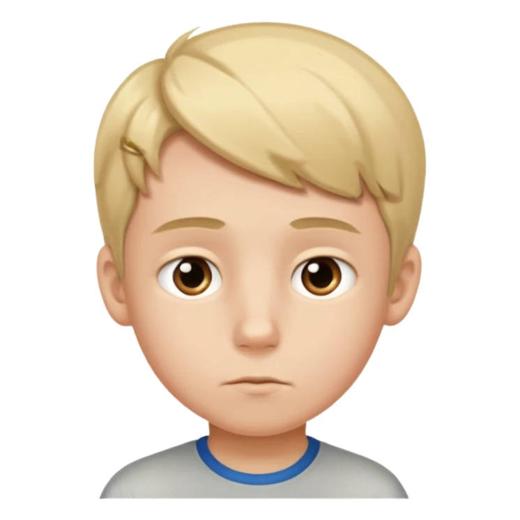 a boy thinking of the numbers 67 sticker