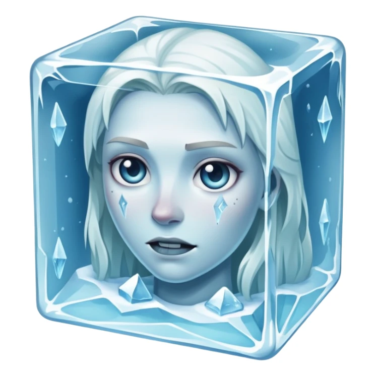 Necromancer in a block of ice sticker