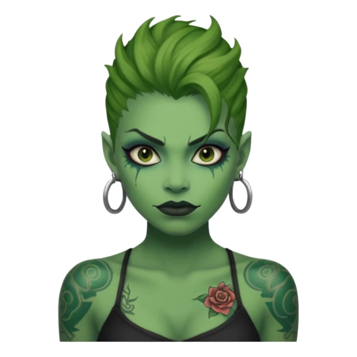 monster woman with tattoos sticker