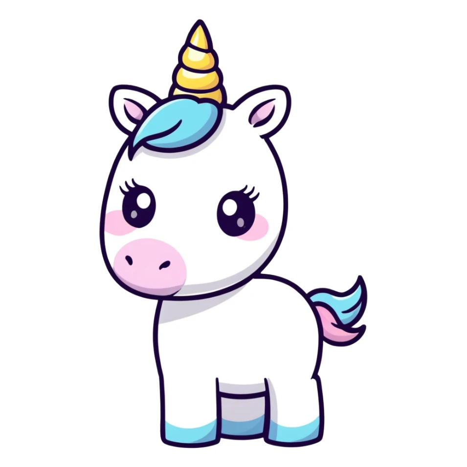 A unicorn with a finger on its head sticker