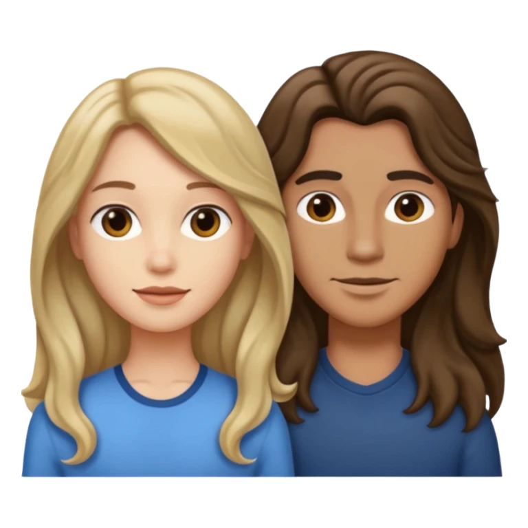 Longer wavy hair for one and straight for the other sticker