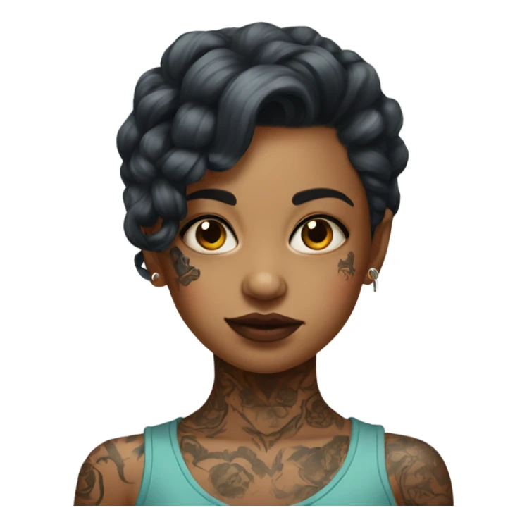 portrait of a girl with tattoos sticker