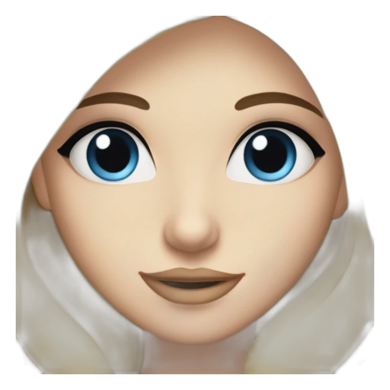 blonde girl with blue eyes and long eyelashes with dark eyebrows  sticker