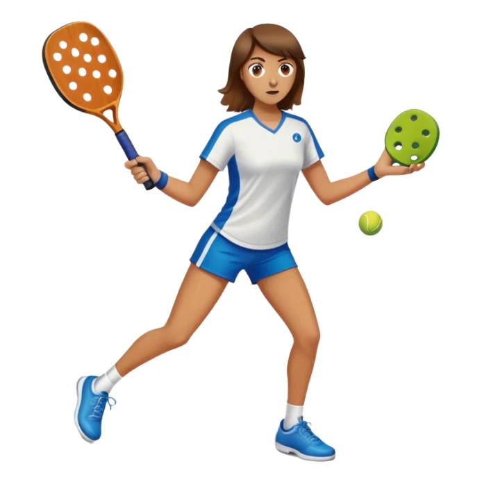 Brown haired 23 year old smashing pickleball paddle on ground sticker