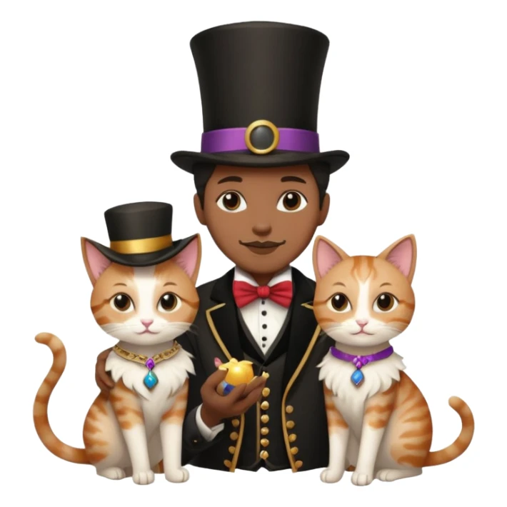 magician couple and their pet cat sticker