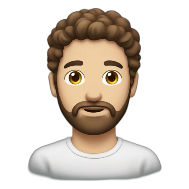 A Man with brown hair a Beard and a cloud in front of his face sticker