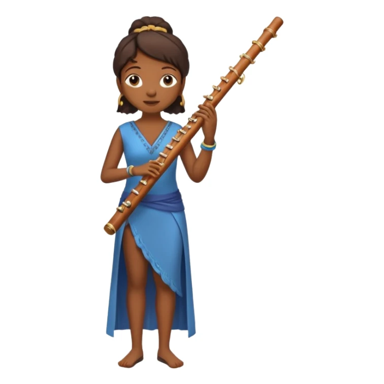 black woman playing flute full body sticker