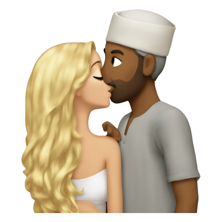 Maghreb man kisses a blonde girl sticker