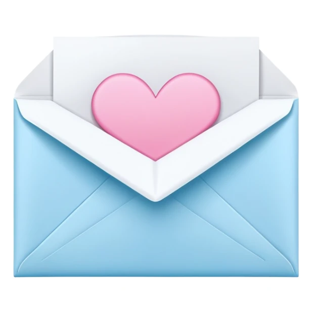 Romantic white pink light-blue love letter sticker