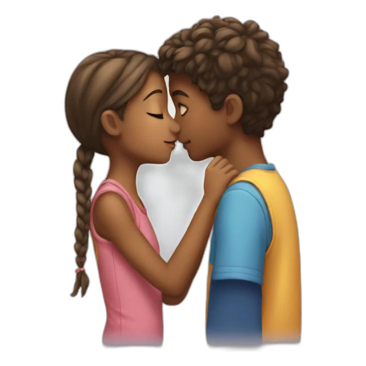 Boy kissing a girl sticker