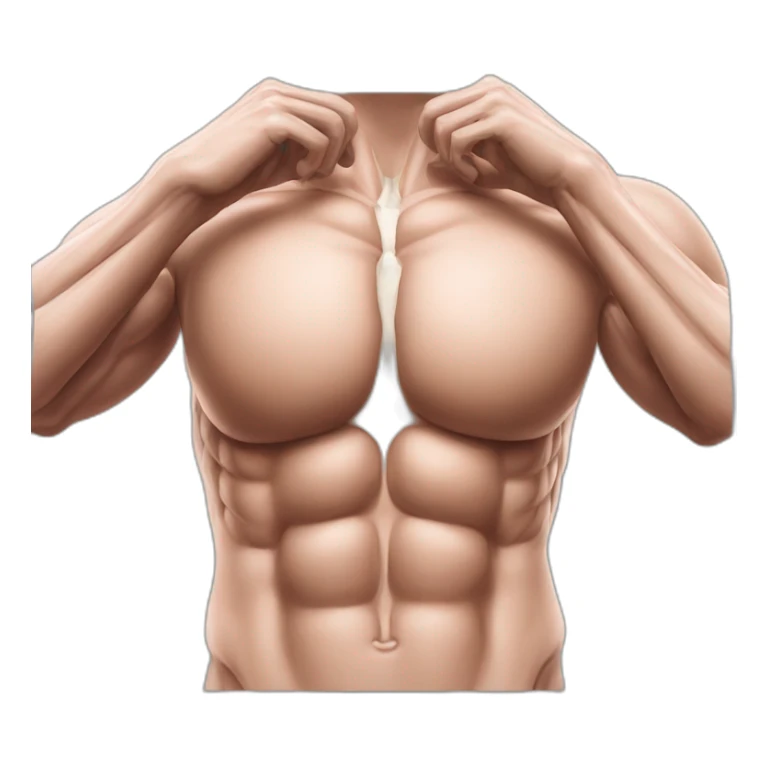 realistic anatomical illustration of pectoralis major muscle sticker