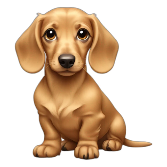 Blonde dachshund puppy with long hair sticker