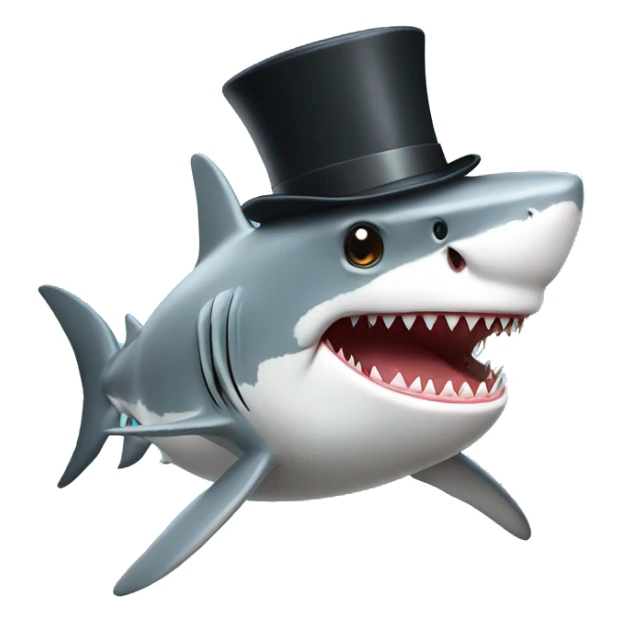 Shark with a top hat sticker
