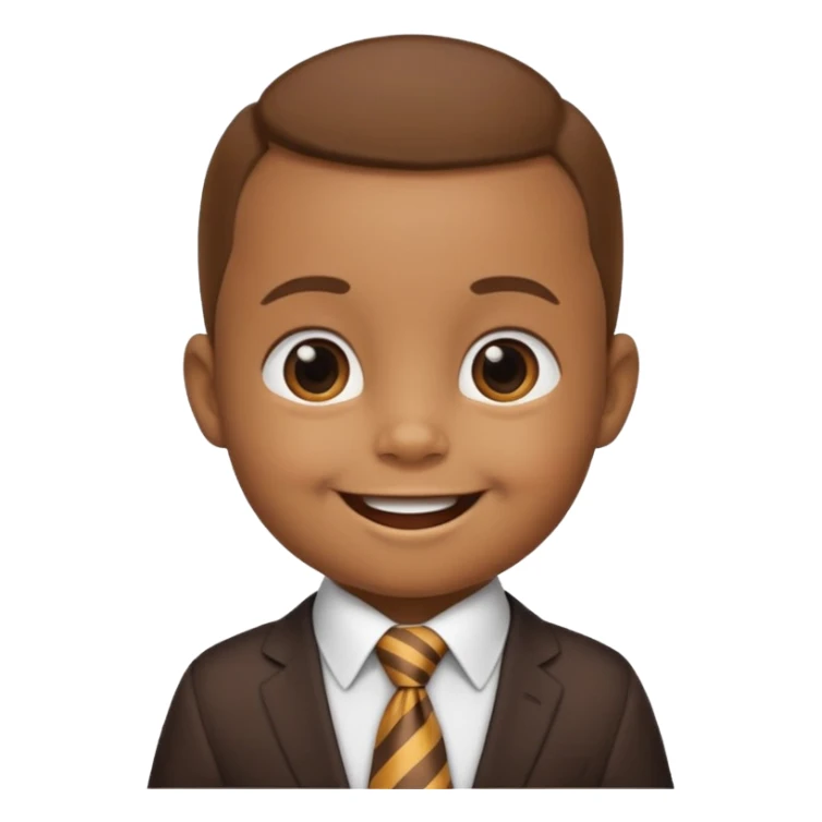 brown baby with tie sticker