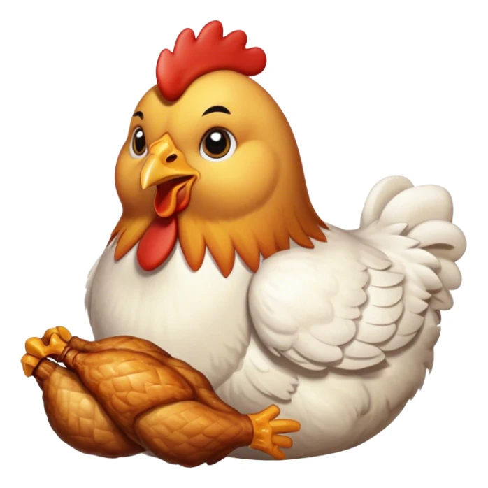 Liv chicken watching people eat chicken sticker