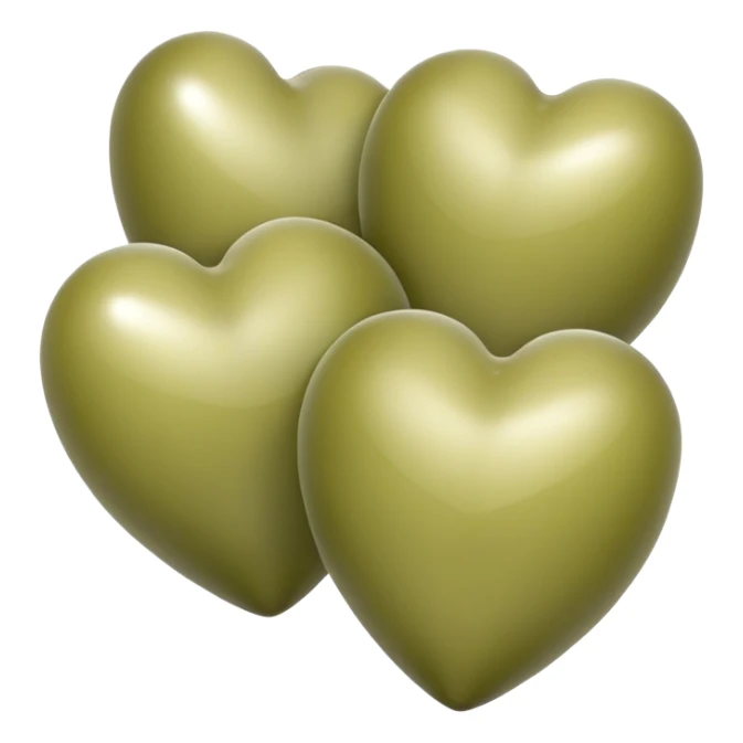 Balls in the form of pale olive hearts sticker