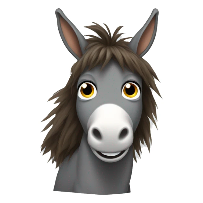 weird donkey with hair holdng sanley cu sticker