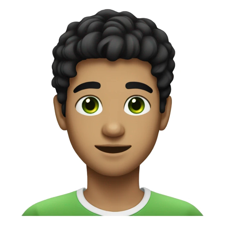 Young men with Black hair and green eyes sticker