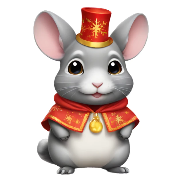 Chinchilla in new year costume  sticker