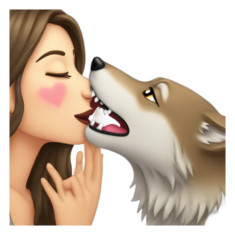 female wolf sending a kiss sticker